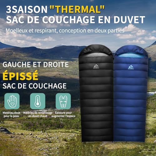 BUERTS Winter Sleeping Bag 680 FP Down Sleeping Bag Ultra Light for Adults and Teenagers Ideal for Hiking, Camping