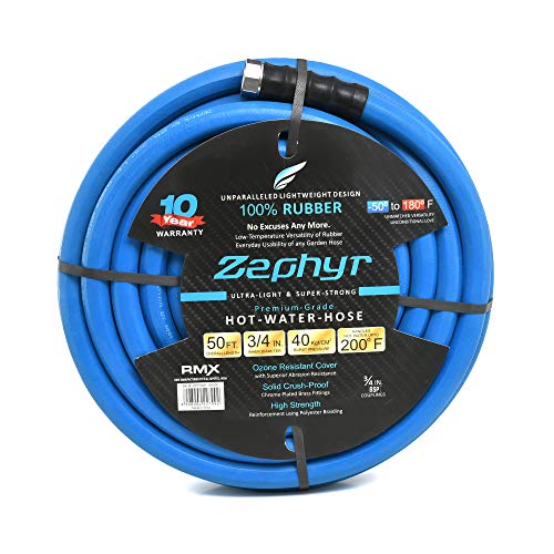 Zephyr Nextgen Garden Hose (3/4″ x 50ft, UltraLight Flexible Rubber