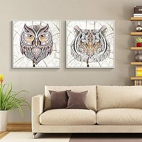 Floating Framed Canvas Wall Art for Living Room, Bedroom Wooden Background Animal Canvas Prints for Home Decoration Ready to Hang - 16"x16"x2 Panels