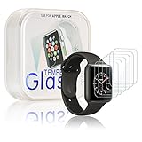 Xawy Apple Watch Screen Protector 38mm [6-Pack], (Series 3/2/1 Compatible) ILLUMI Full Coverage Screen Protector for Apple Watch HD Anti-Bubble Film Military-Grade Self-Healing UV-Resistant