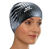 WELKOOM Swim Cap for Women, Silicone Resilient Waterproof Solid Swimming Cap, Anti-Slip Interior, Suitable for Long or Short Hair Adult, Female, Male, Comfortable Fit