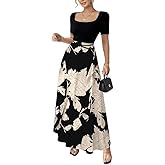 Summer Dresses for Women 2026 Elegant Classy Waist Tie Slim Fit Maxi Dress Splicing Exotic Silk Hem