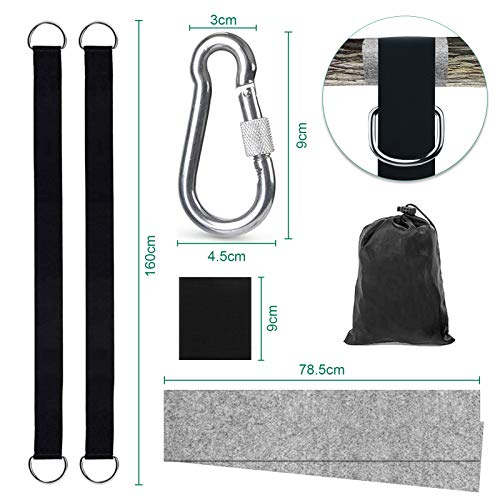 Oladwolf Schaukel Befestigung, Hängematte Befestigung, Schaukel Aufhängung Gurt Kit mit 2 Straps, 2 Baumschutz Polster… – Bild 3