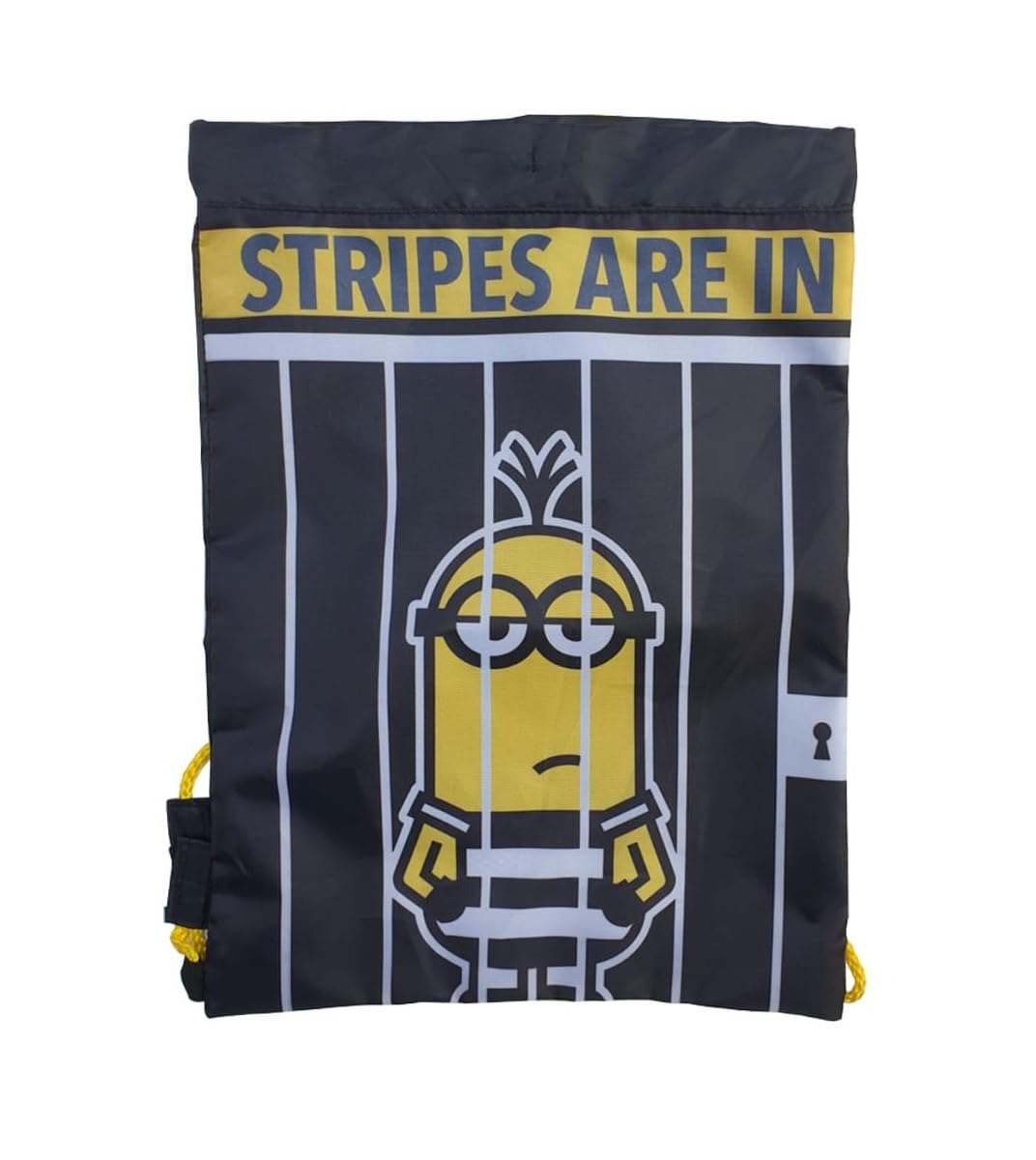 Trade Mark Collections Kids Children Boys Girls Minions Kevin Gym Bag Swim Shoe PE Drawstring School Travel Tote Bag