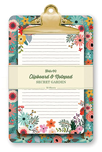 Studio oh! clipboard & notepad set, secret garden
