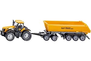 Siku 1858, JCB Tractor with Dolly and Tipping Trailer, 1:87, Metal/Plastic, Yellow, Removable Tipper Body