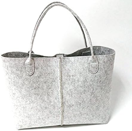 Simply Fashion Felt Handbag for Women Lady Grey Tote bags shopping women bags (Grey)