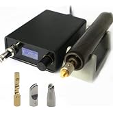 YVOKERN Leather Creaser Edging and Creasing Machine Electric Heat Creasing Iron Tool with 3PCS Tips for Leather Craft Edge Scoring Grooving Indentation and Sealing Hot Process (Kit 1)