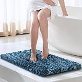 Large Bath Mats Non Slip Bathroom Rugs 34"X 20" with Microfiber Shag Shower Tubs Mat Absorbent Machine Washable Bathroom Mat Indoor Soft Thick Plush Bath Rug for Floor Bedroom Living Room Lake Blue