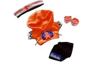 CALEMBOU 20cm Plush Doll Clothes Set, Cute Anime Plushies 5Pcs Kpop Cotton Doll Clothes for 8 inch Soft Dress up Dolls Stuffed Animals (Orange)