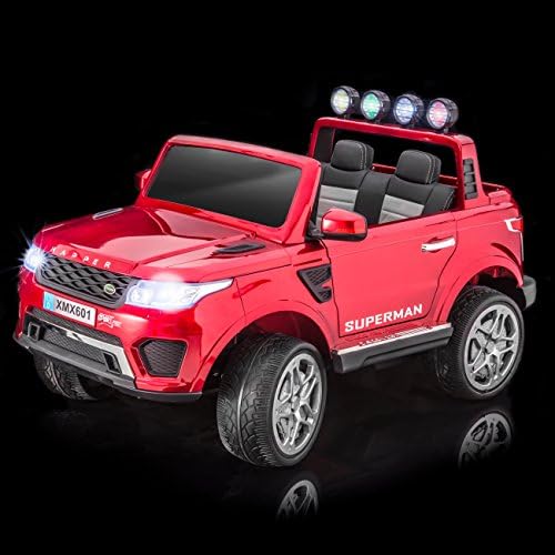 SPORTrax Land Rover Discovery Style Ride On Car, Battery Powered, Remote Control, w/FREE MP3 Player - Red