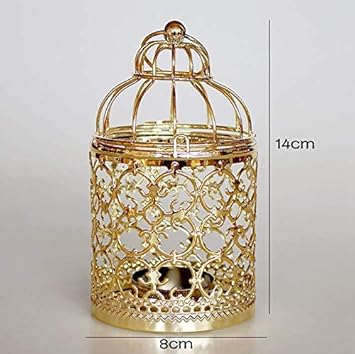 Chandeliers Mogist Doré Cage à Oiseaux Motif Gravé Bougeoir