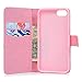 iPhone 7 Case, iPhone 8 Case, iPhone 7 Case Wallet, 3D Design Lovely Unicorn Star Ice Cream Cover Slim ID Card Kickstand Magnetic Flip Bumper PU Leather Waterproof with Pen Dust Plug ZSTVIVA - Green