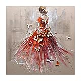 Artoree DIY 5D Diamond Painting by Number Kit for Adult, Full Drill Diamond Embroidery Dotz Kit Home Wall Decor-16x16” Back Girl
