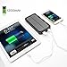 Solar Charger, Solar External Battery Pack, iBeek Portable 12000mAh Dual USB Solar Battery Charger Power Bank Phone Charger with Carabiner LED Lights for Emergency Cell Phones Tablet Camera (Black)