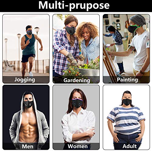 Face Covering Reuseable with 10 Filters for Men Women Adult (Orange+Black)