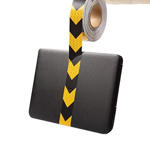 2" X 30ft Reflective Safety Hazard Warning Tape Waterproof Yellow Black