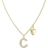 UHIBROS Gold Initial Necklaces for Women, Zirconia Tiny Heart Letter Pendant, Trendy Cute Personalized Monogram Name Necklace, A-Z Letter Dainty Choker, Jewelry for Wife Girlfriend