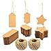 300pcs Kraft Paper Gift Tags, 3 Designs Craft Hang Tags with Free 130 Feet Natural Jute Twine for Wedding and Gift Arts