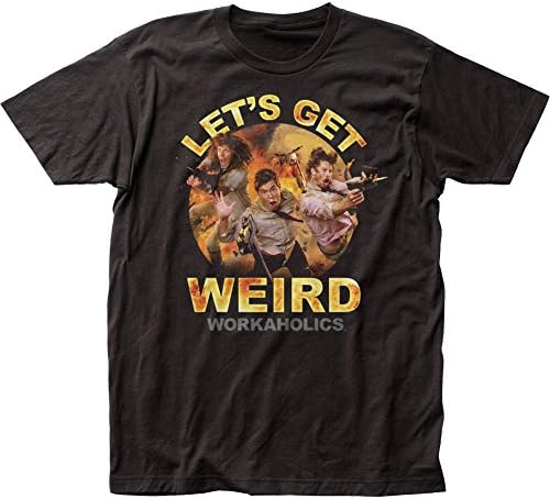Workaholics - Mens Let'S Get Weird Fitted Jersey T-Shirt, Size: X-Large, Color: Black