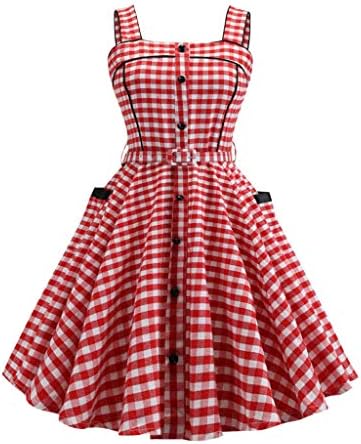 Kehen Women 1950s Retro Audrey Swing Pinup Rockabilly Dress Pleated Vintage Dress