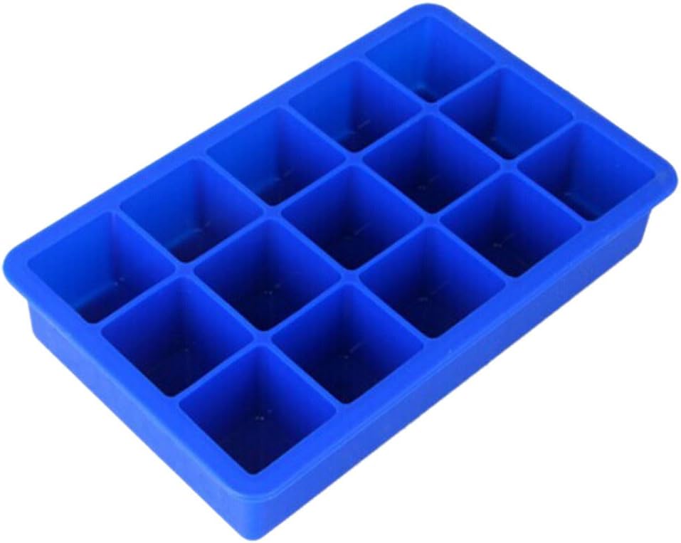 Amazon Com Icicle Perfect Stratus Blue Cube Silicone Ice Cube Tray 100 Food Grade Silicone Ice Tray 15kingicecube Stratus Blue Kitchen Dining