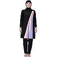 FYMNSI Women Modest Muslim Swimsuits Plus Size Full Body Islamic Burkini Hijab 3 Piece Long Sleeve Rash Guard Skirt Swimwear