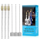 LANMU Wine Bottle Torch Wicks,Patio Torches,Citronella Torches,Backyard Torches,Outdoor Torches Lights,Oil Lamps Replacement Wicks,Wine Bottle Torch Hardware Kit,DIY Homemade Torch Decor (3 Pack)