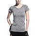 Activewear Shirt Women, Sleeve Round Neck Workout T-Shirt, Girl Moisture Wicking Athletic T Shirts, Loose Tee, Sportwear Quik Dry, For Running Yoga Exercise, Blue Green Red Grey Orange, Size L M S