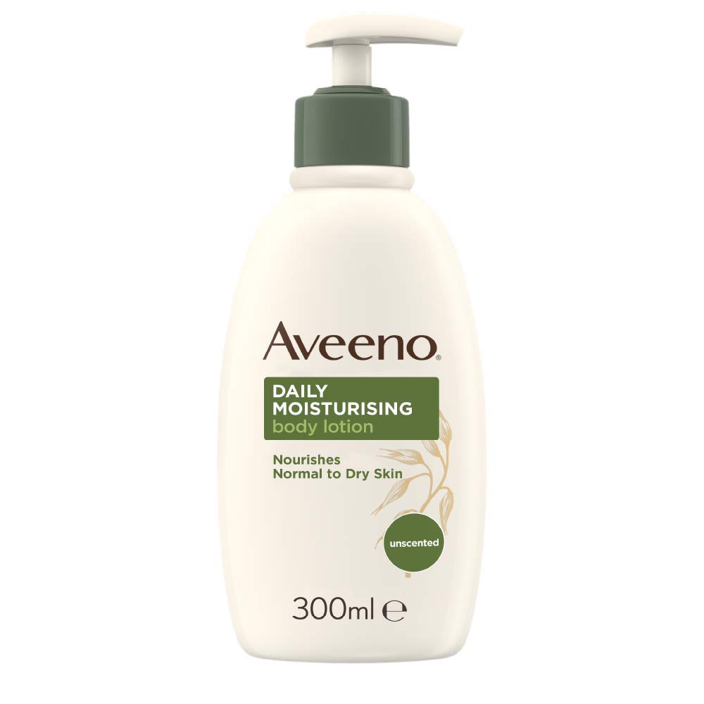 Aveeno Daily Moisturising Body Lotion 300ml for Sensitive Skin, Enriched with Nourishing Oats, Provides Long-Lasting Hydration and Soothes Dry, Irritated Skin