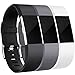 Maledan Bands Replacement Compatible with Fitbit Charge 2, 3-Pack, Black/White/Gray, Small