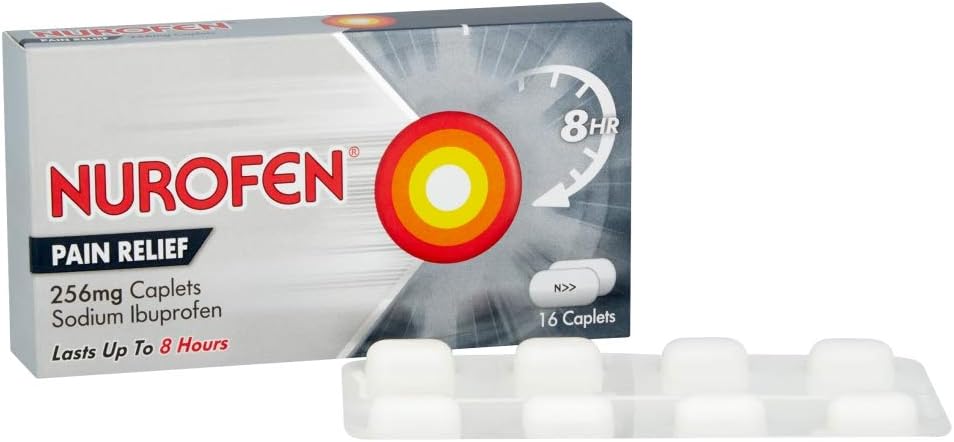 Nurofen Ibuprofen Caplets 256mg, 16 Pack, Joint, Back, Knee Pain Relief, Long-Lasting Painkillers for Cold & Flu - Image 3