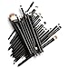 Unimeix 20 Pcs Pro Makeup Set Powder Foundation Eyeshadow Eyeliner Lip Cosmetic Brushes (Black)