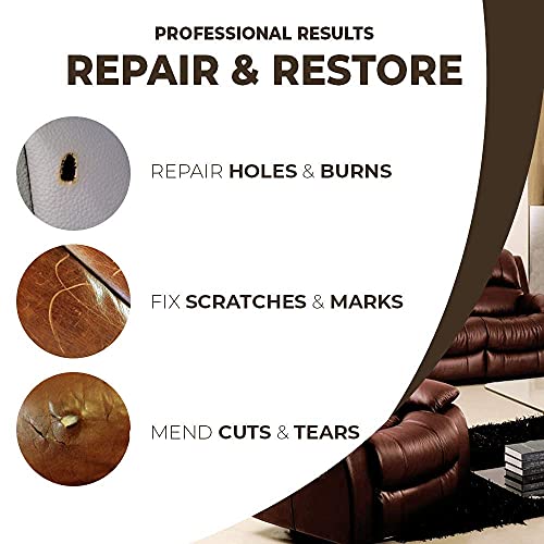  Coconix Vinyl and Leather Repair Kit - Restorer of Your  Furniture, Jacket, Sofa, Boat or Car Seat, Super Easy Instructions to Match  Any Color, Restore Any Material, Bonded, Italian, Pleather, Genuine 