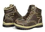 Dream Pairs New Boy's Casual Fur Lined Lace Up Side Zipper Ankle Hiking Outdoor Winter Snow Boots