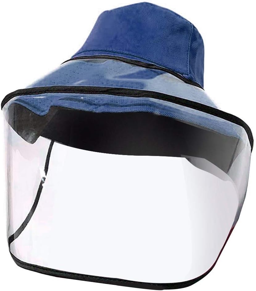Excursion Bucket Hat with Transparent Face Shield, Unisex Outdoor Wide Brim Boonie Cap Travel Safari Hat Removable Protective Anti-Fog Isolation Panels Sun Hat