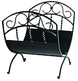 Uniflame, W-1035, Black Wrought Iron Log Rack with Scrolls