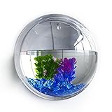 UEB Wall Hanging Fish Tank, Plant Wall Hanging Mount Bubble Aquarium Bowl Fish Tank Aquarium Home Decoration (Mirror)
