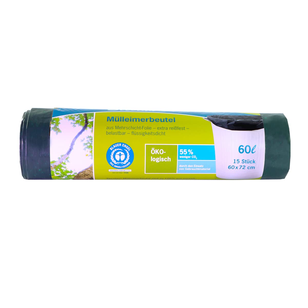 Secolan 211001 Mlleimer Bags, Green/Black, 60 litres
