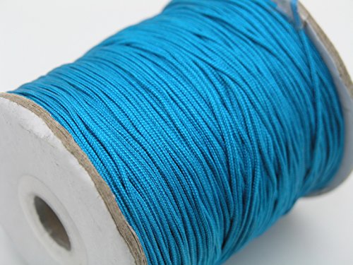 KONMAY 1 Roll 175yd Braided 1.5mm Nylon Shamballa Macram/beading Cord Lift Shade Cord (Peacock Blue 374)