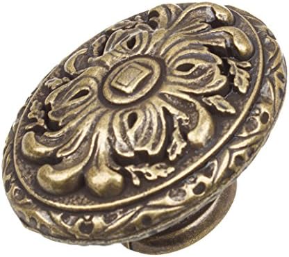 GlideRite Hardware 5710-AB-10 1.125 inch Diameter Classic Round Cabinet Knobs 10 Pack, Antique Brass Finish, 10 Count