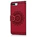 YOKIRIN iPhone 7 Plus iPhone 8 Plus Case, Wrist Strap PU Leather 3D Relief Embossing Totem Dream Catcher Cover with Credit Card ID Holders Kickstand Magnetic Closure Flip Folio Full Protective Skin