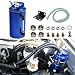 Dewhel Universal Cylindrical JDM 750ml Aluminum Engine Oil Catch Can Reservoir Tank (Blue)
