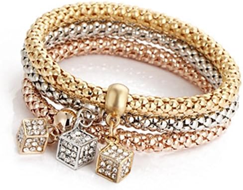 Clearance! Tennis Bracelet Charm Bracelet Plated Bling Rhinestone Cute Pandant Bangle Jewelry Set for Women (G)