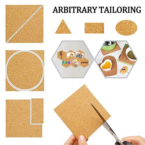 50 Stücke selbstklebende Kork-Quadrate,4"x 4" quadratische Kork-Untersetzer Selbstklebende Korkplatten für Untersetzer und Bastelarbeiten – Bild 6