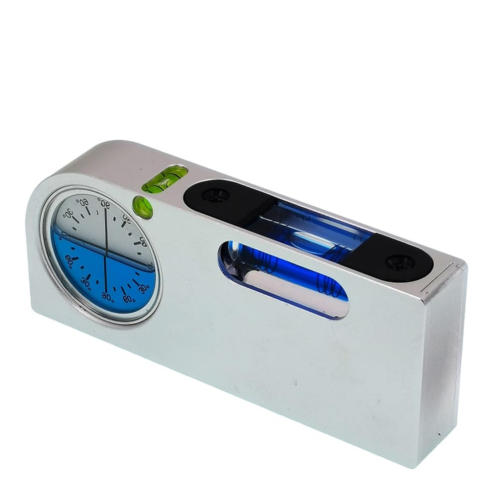 Multi Angle Measuring Level with Magnetic Solid Aluminum Alloy mini Level Gauge, Portable mini Level Bubble Gauge (Blue)