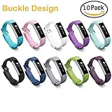 Fitbit Alta Accessories, HWHMH Mixed Color Silicon Fastener Ring / Silicone Replacement Bands for Fitbit Alta Wristband - Fix the Clasp Fall Off Problem - (Note: Tracker NOT included) (10 Pack Bands)