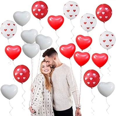 بالون على شكل قلب أحمر أبيض على شكل قلب Png