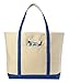 Handy Laundry Canvas Tote Beach Bag - Large Bags with Shoulder Straps, Strong Enough to Carry Beach Gear and Wet Towels. Front Pocket, Zippered Top Closure. (Royal Blue)
