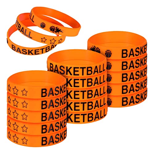 Norme 24 Pieces Basketball Silicone Bracelets Boy Rubber Wristbands